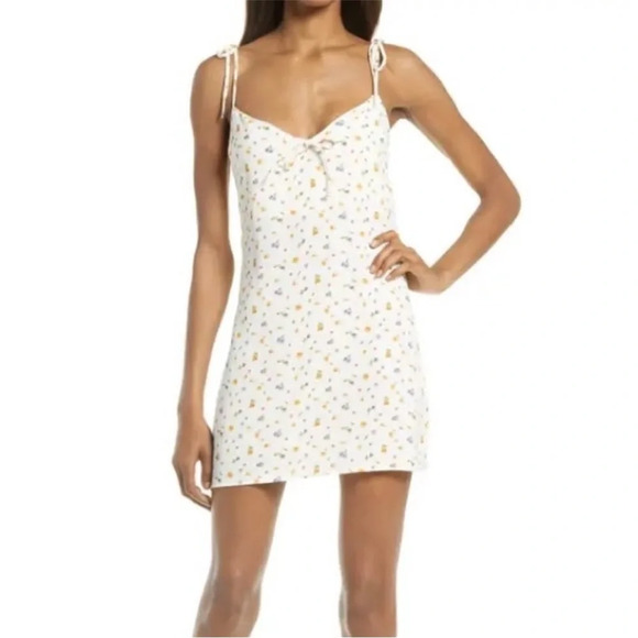 Reformation Chandler Floral Minidress In Winnie Medium NEW - Picture 1 of 7